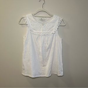 Boden White Lace Tank Top